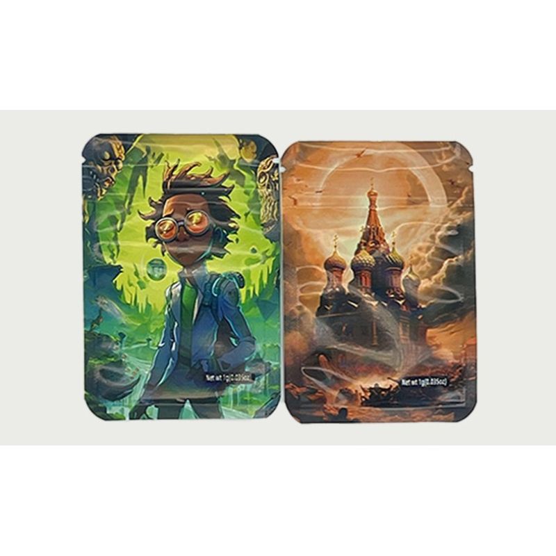 Rick and Morty Cyberpunk Themed Weed Mylar Bags